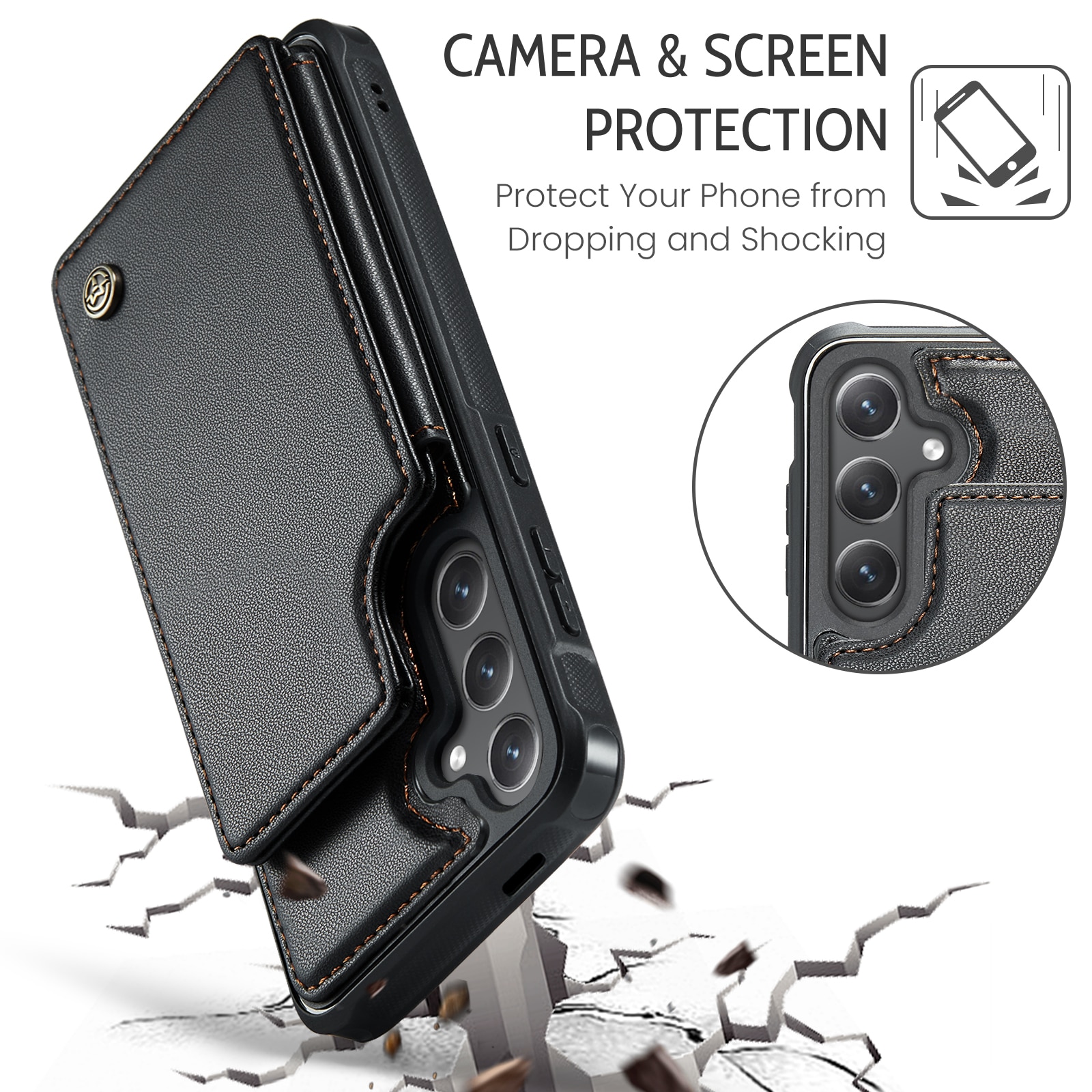 Samsung Galaxy S25 FE RFID blocking Wallet Cover Black