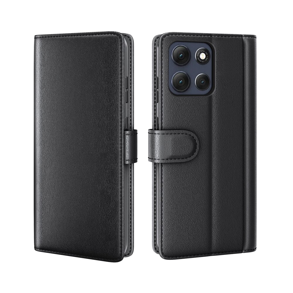 Motorola Moto G86 Genuine Leather Wallet Case Black