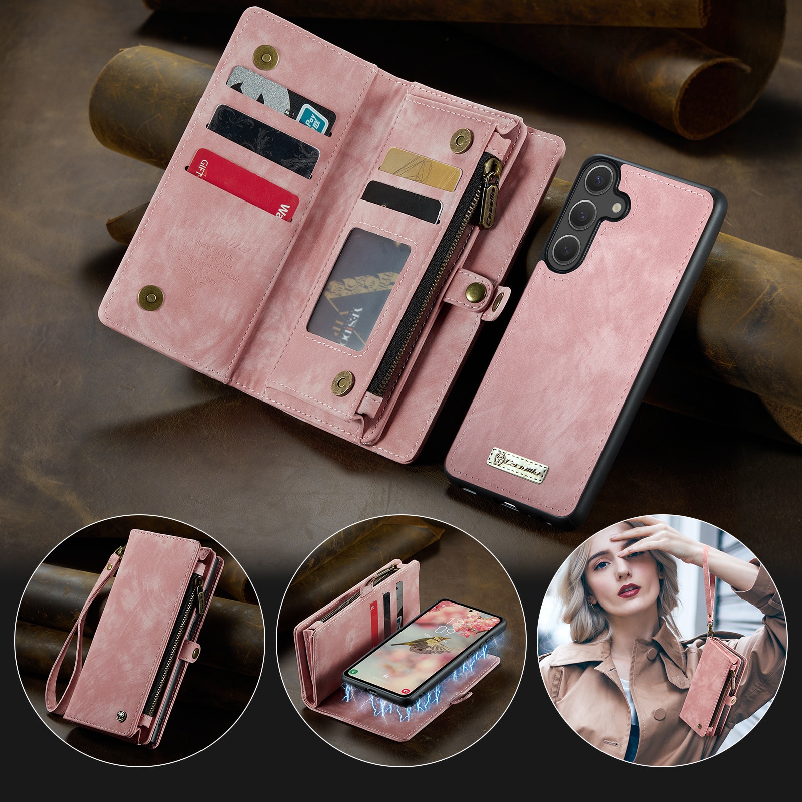 Samsung Galaxy S25 FE Multi-slot Wallet Case Pink