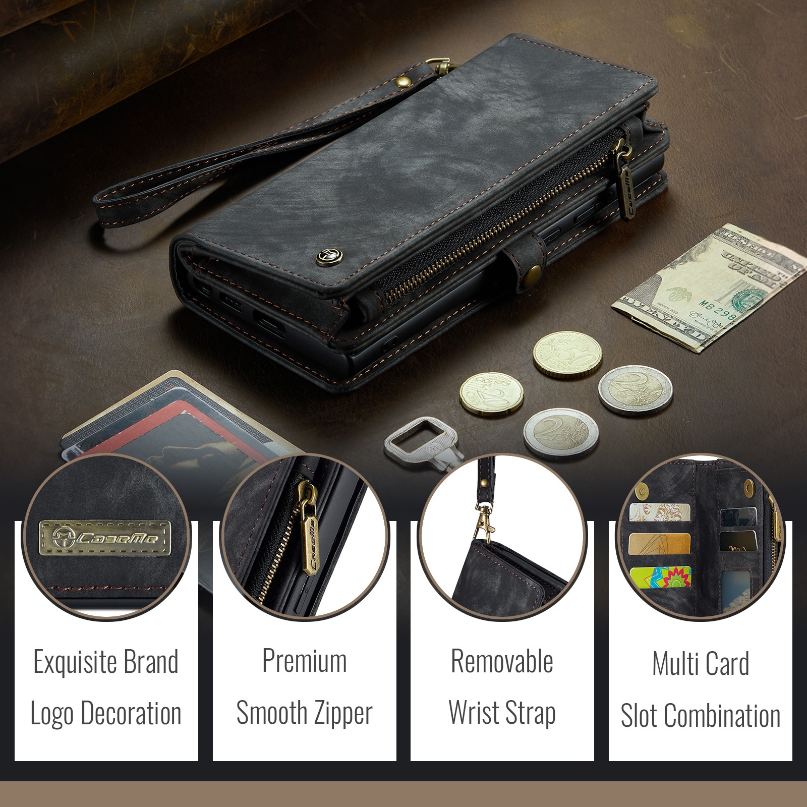 Samsung Galaxy S25 FE Multi-slot Wallet Case Grey