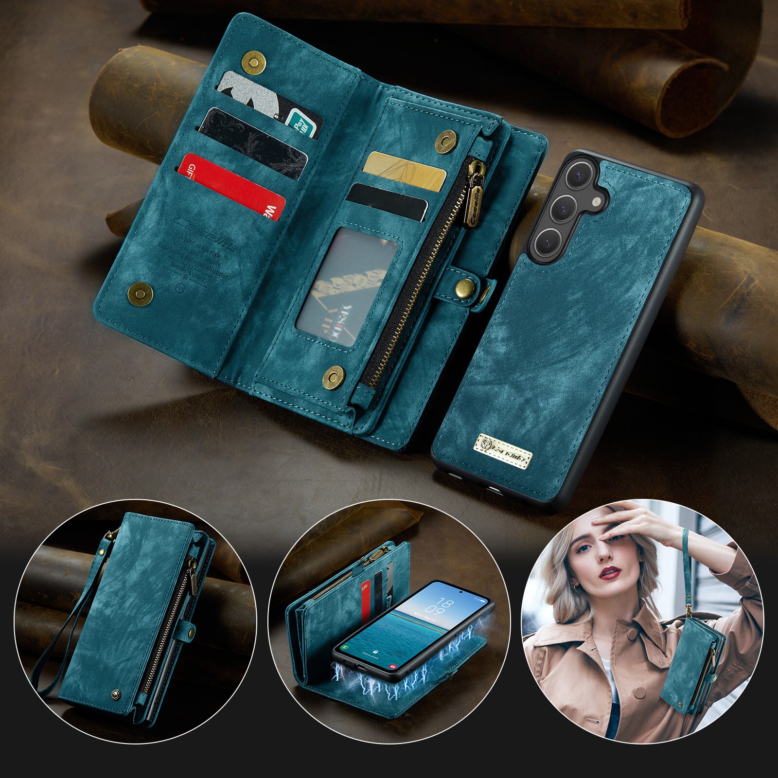 Samsung Galaxy S25 FE Multi-slot Wallet Case Blue