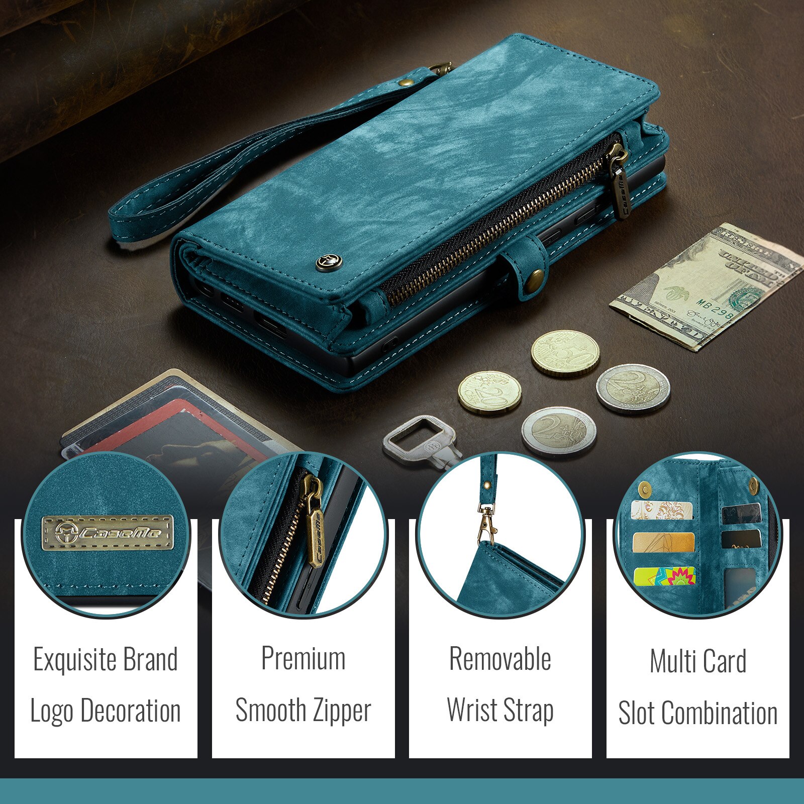 Samsung Galaxy S25 FE Multi-slot Wallet Case Blue