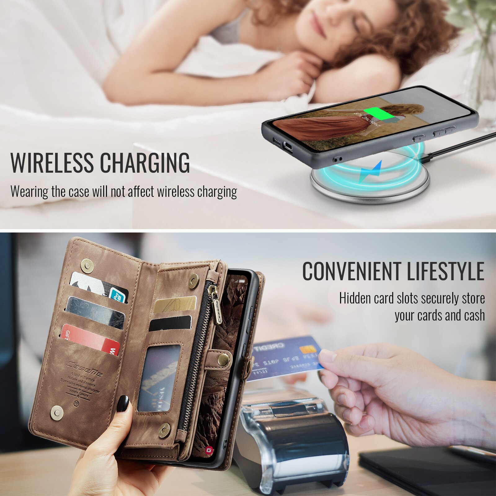 Samsung Galaxy S25 FE Multi-slot Wallet Case Brown