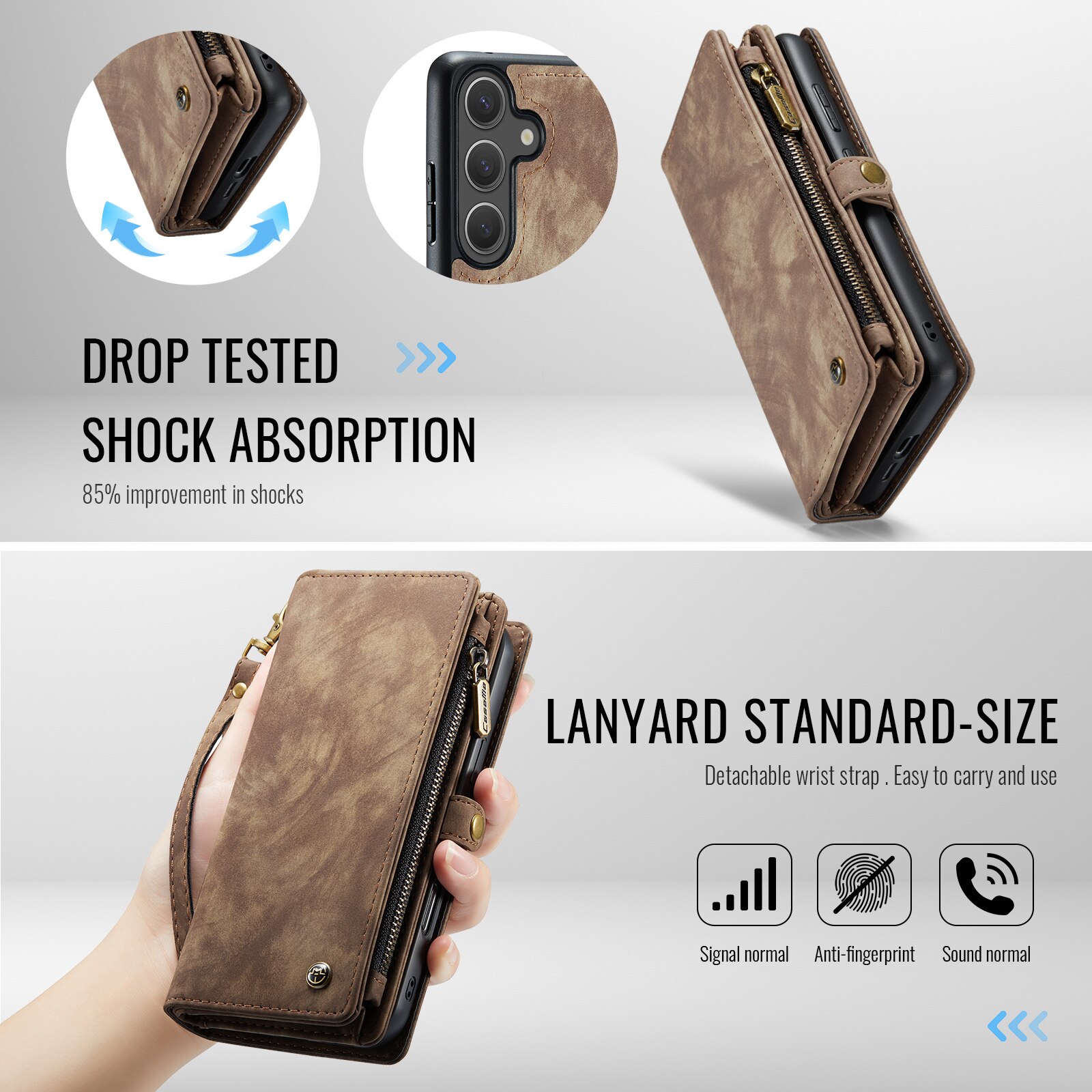 Samsung Galaxy S25 FE Multi-slot Wallet Case Brown