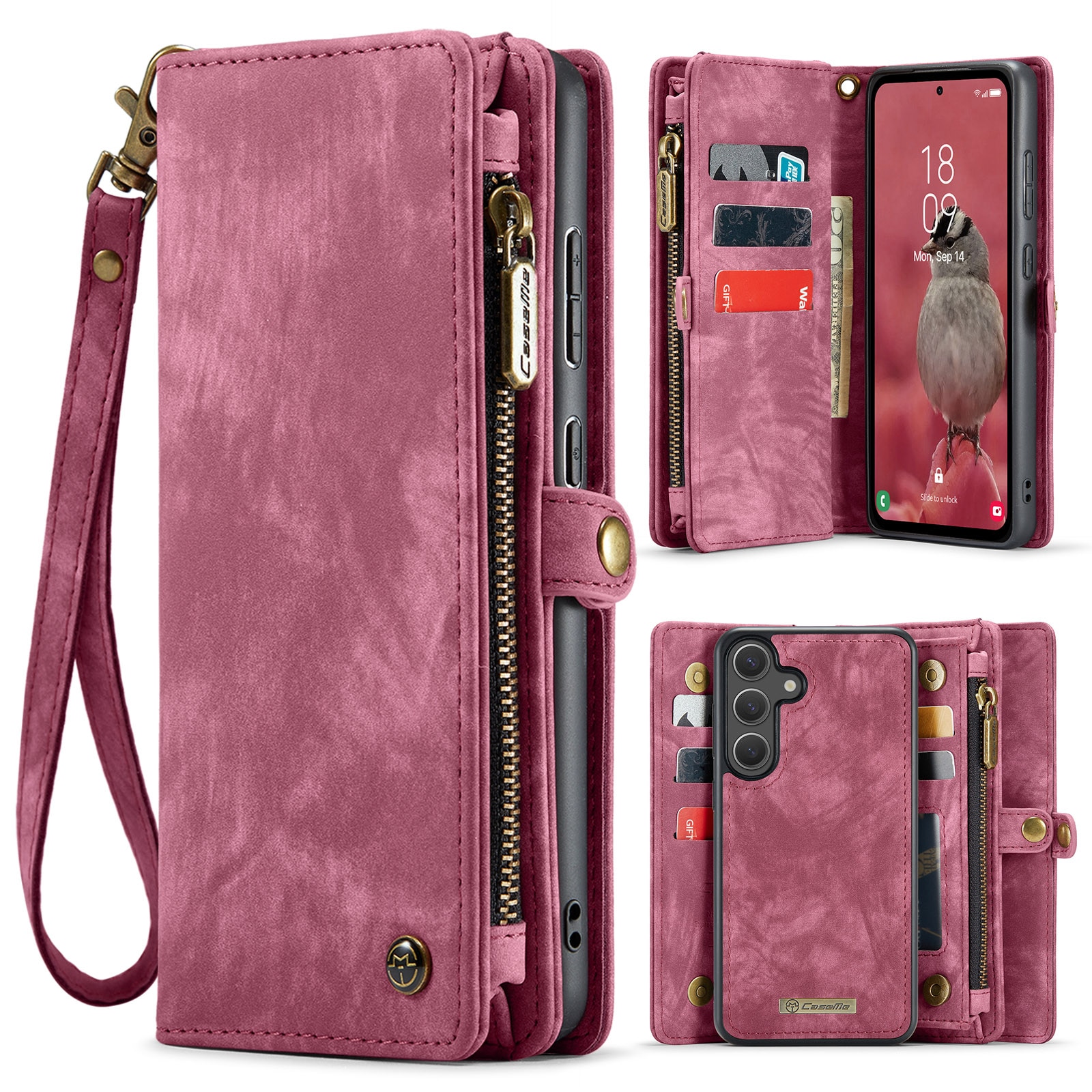 Samsung Galaxy S25 FE Multi-slot Wallet Case Red