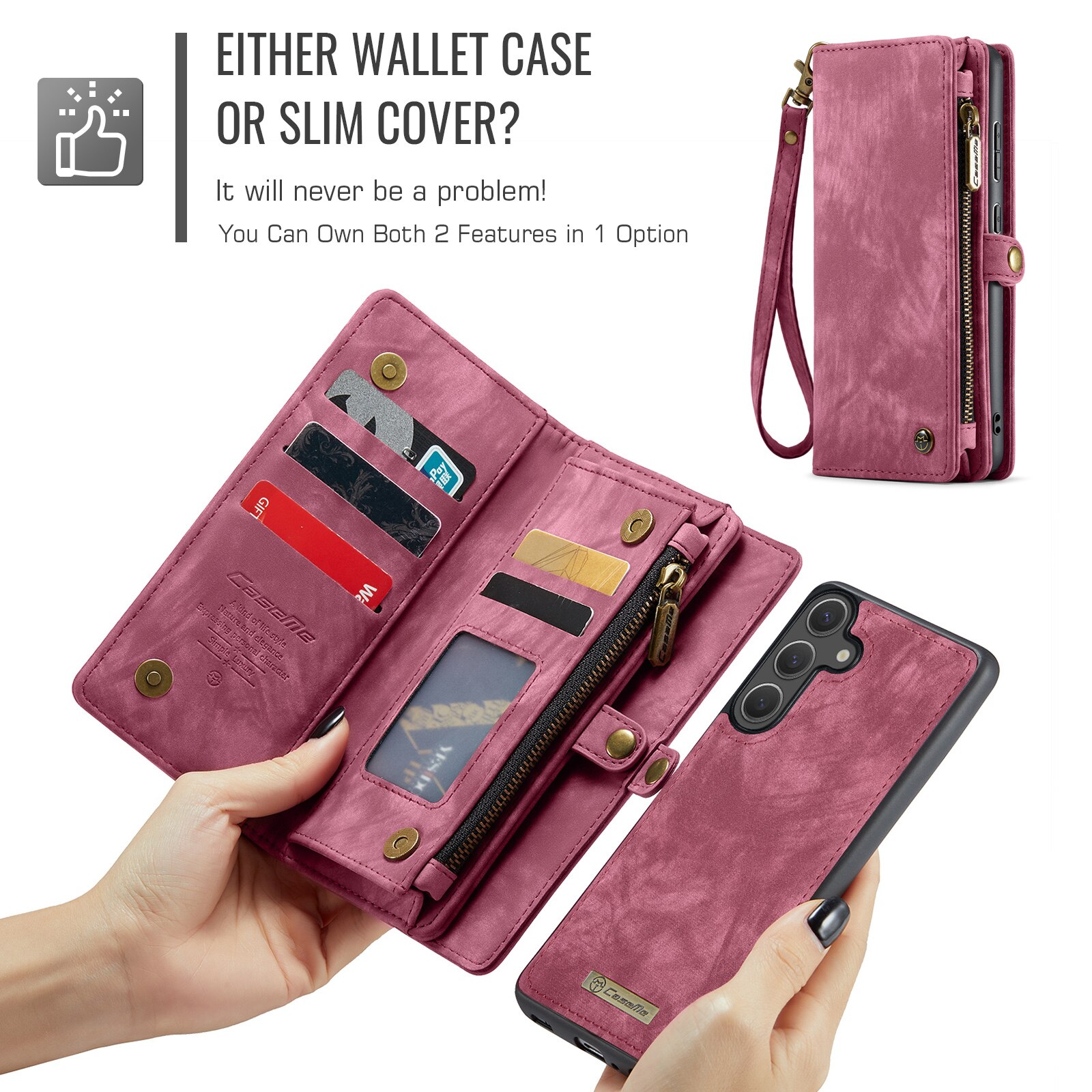 Samsung Galaxy S25 FE Multi-slot Wallet Case Red