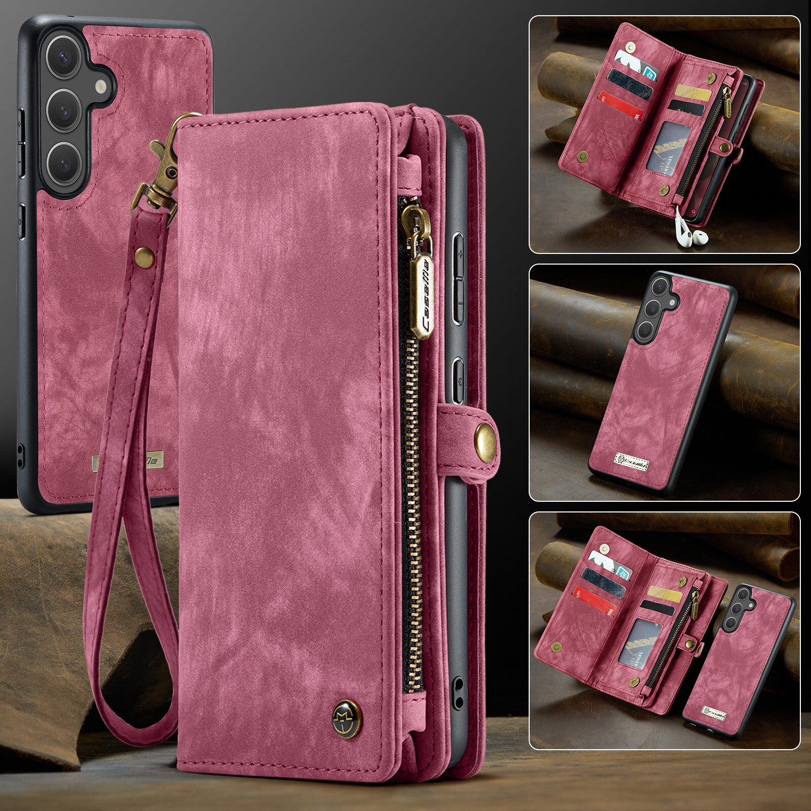 Samsung Galaxy S25 FE Multi-slot Wallet Case Red