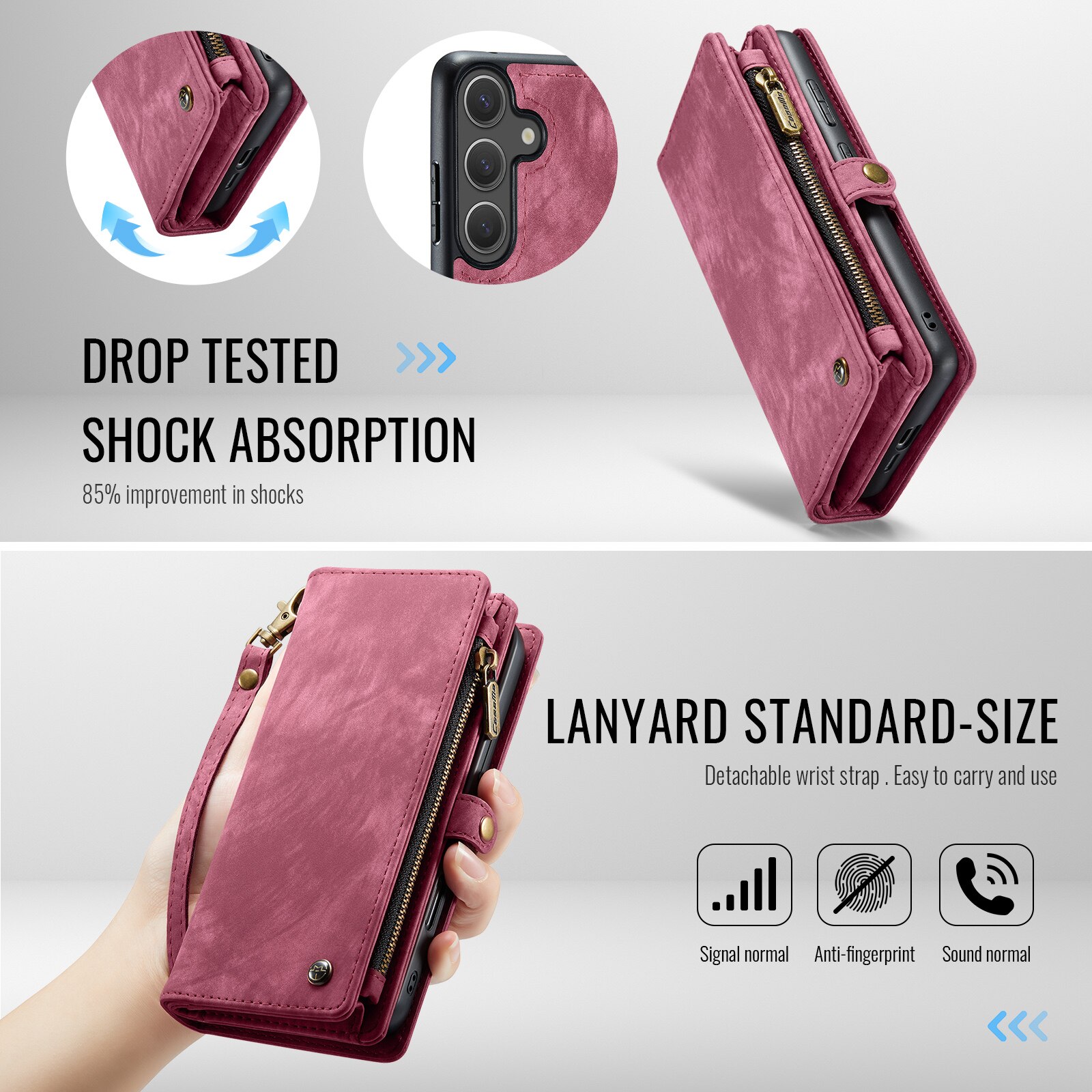 Samsung Galaxy S25 FE Multi-slot Wallet Case Red