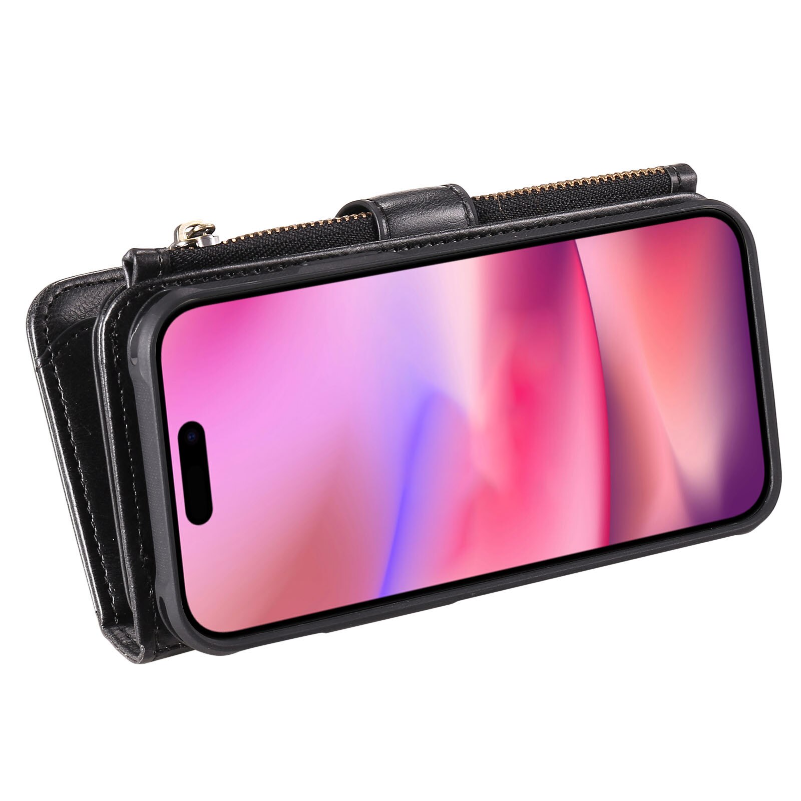 iPhone 17 Magnet Leather Multi Wallet Black