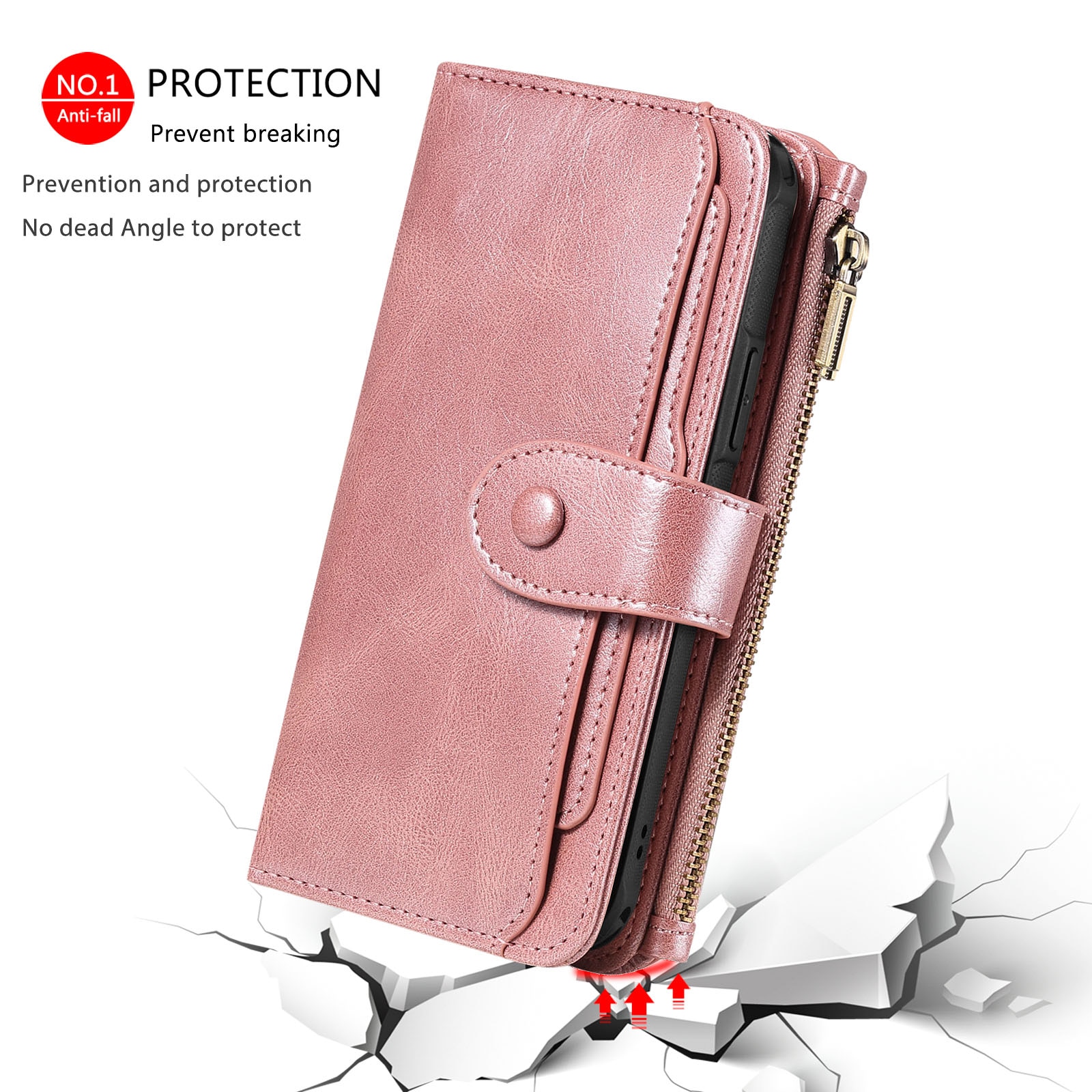 iPhone 17 Magnet Leather Multi Wallet Pink