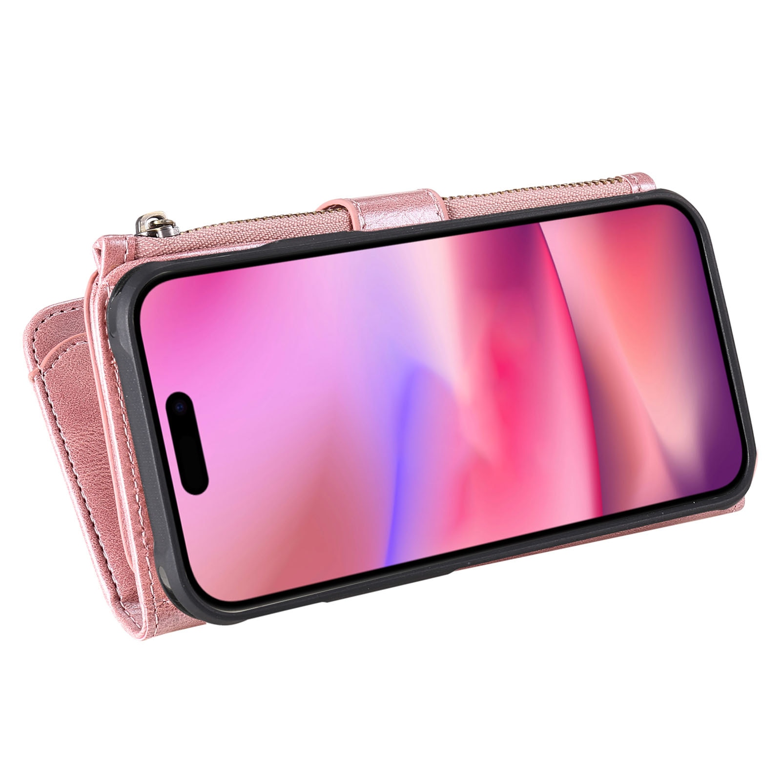 iPhone 17 Magnet Leather Multi Wallet Pink
