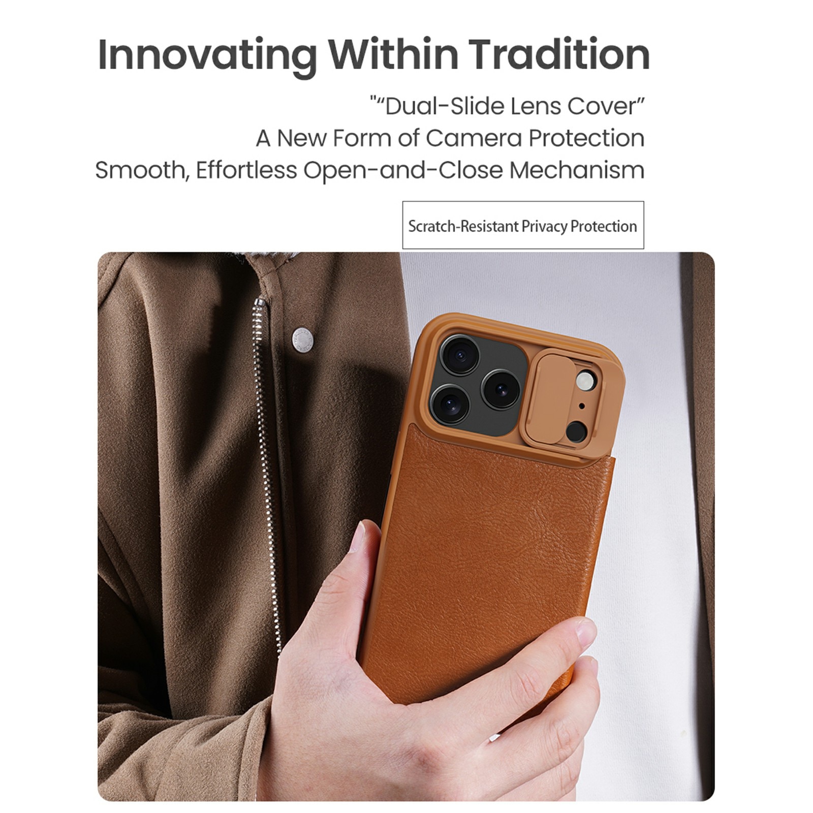 iPhone 17 Pro Max Qin Pro CamShield Cover Brown