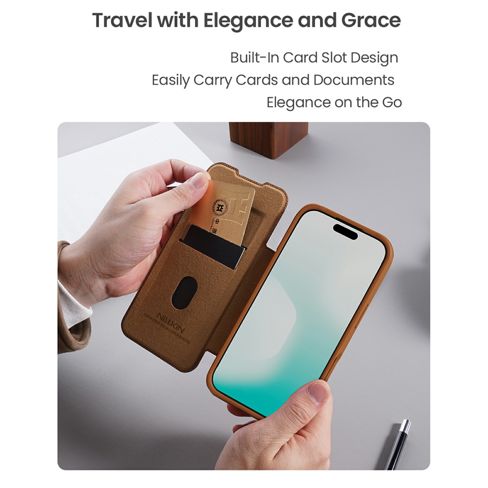 iPhone 17 Pro Max Qin Pro CamShield Cover Brown