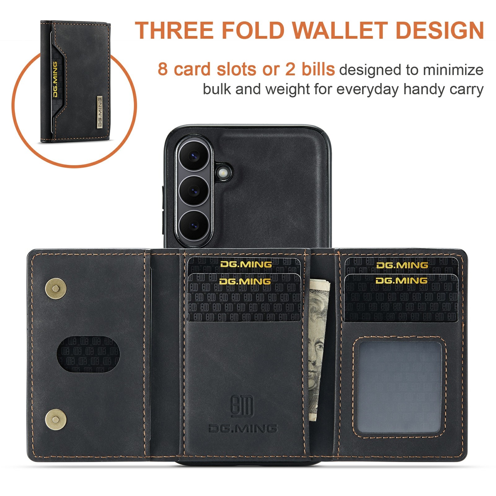 Samsung Galaxy S25 FE Magnetic Card Slot Case Black