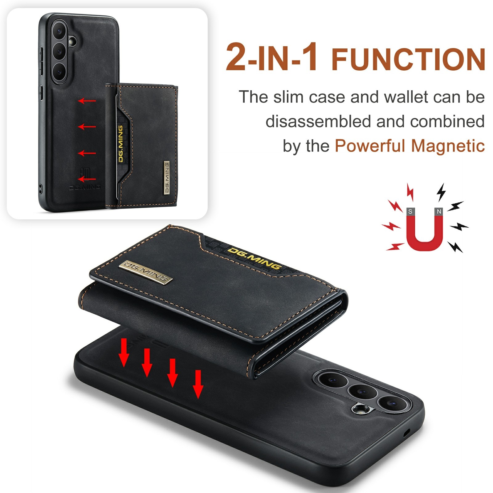 Samsung Galaxy S25 FE Magnetic Card Slot Case Black