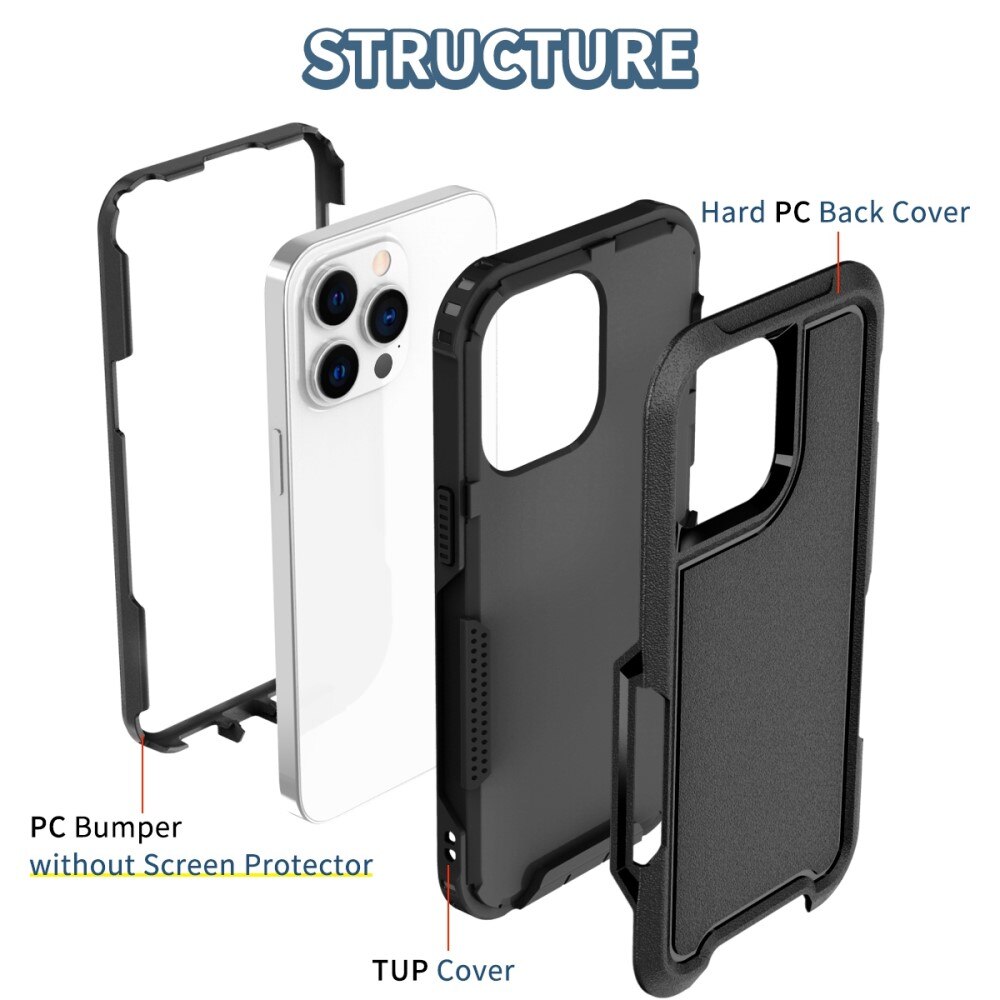 iPhone 14 Pro Extra Full Cover Case Black