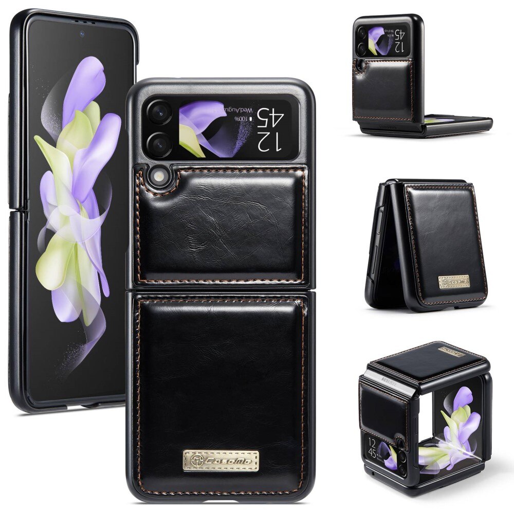 Samsung Galaxy Z Flip 4 Leather Cover Black