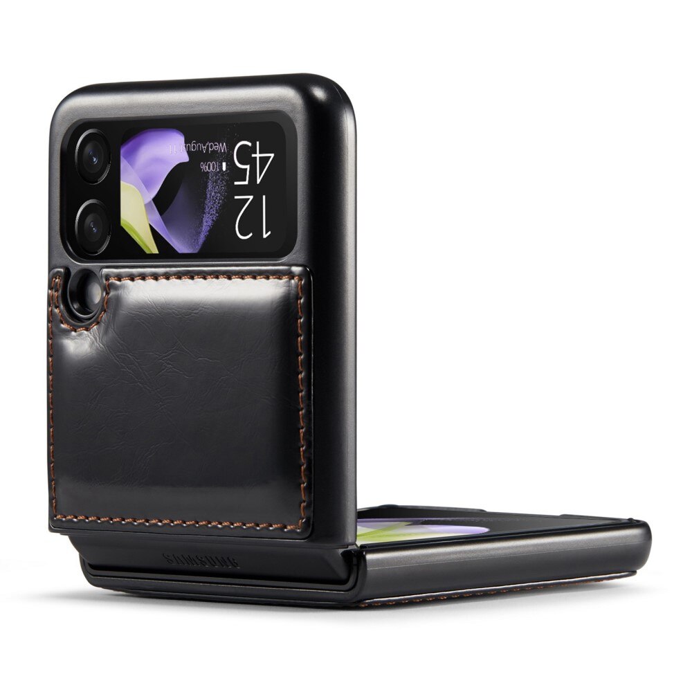 Samsung Galaxy Z Flip 4 Leather Cover Black