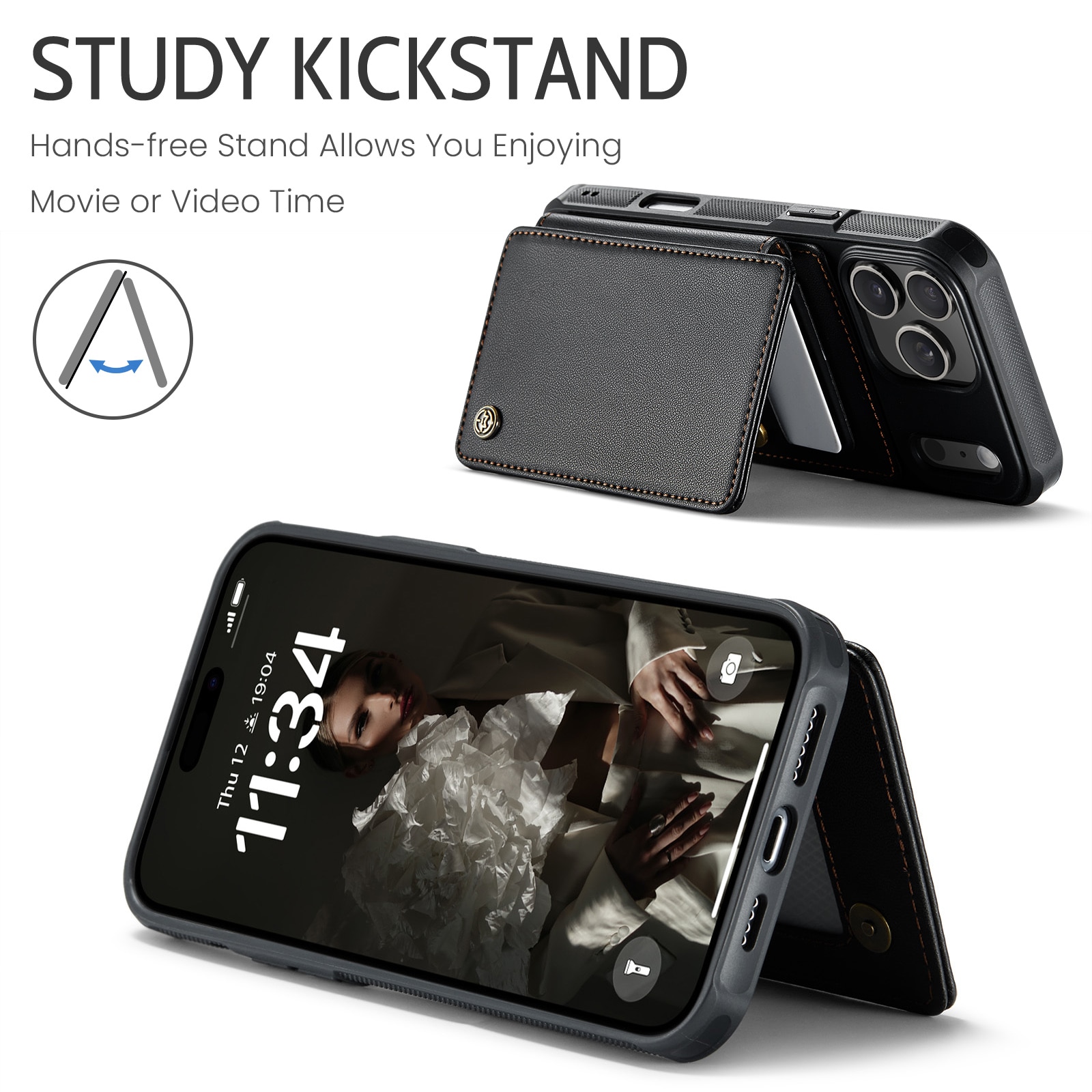 iPhone 17 Pro RFID blocking Wallet Cover Black