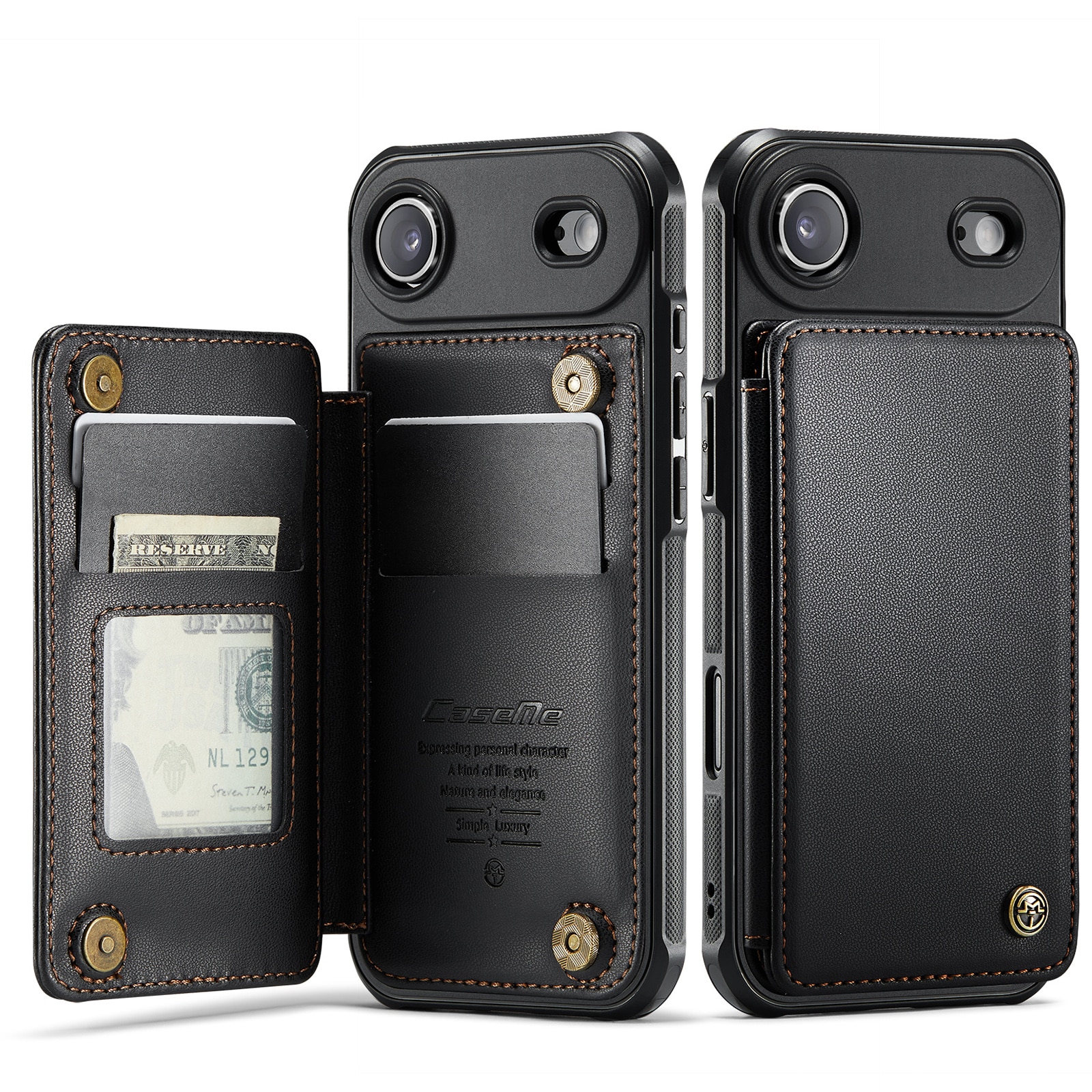 iPhone Air RFID blocking Wallet Cover Black