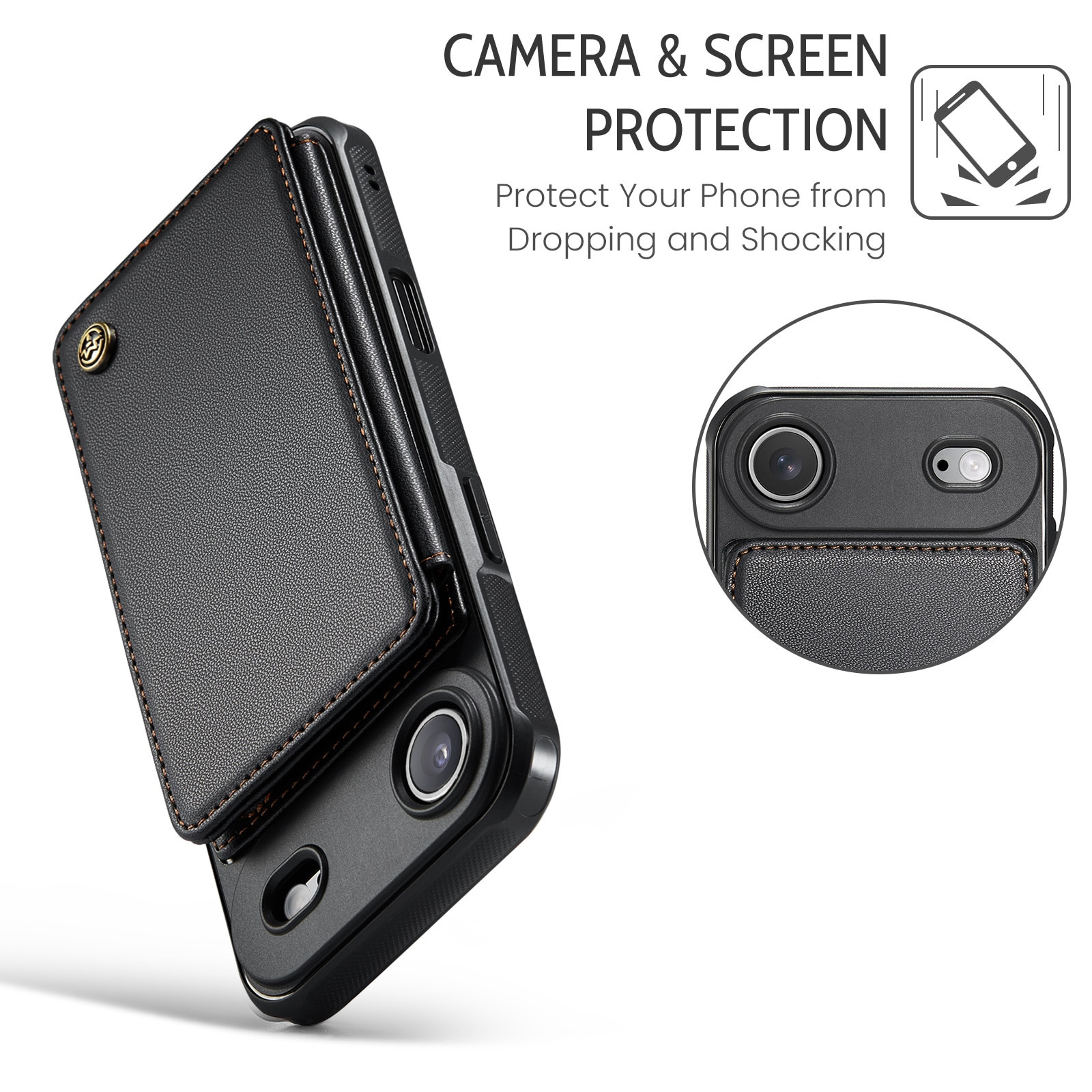 iPhone Air RFID blocking Wallet Cover Black