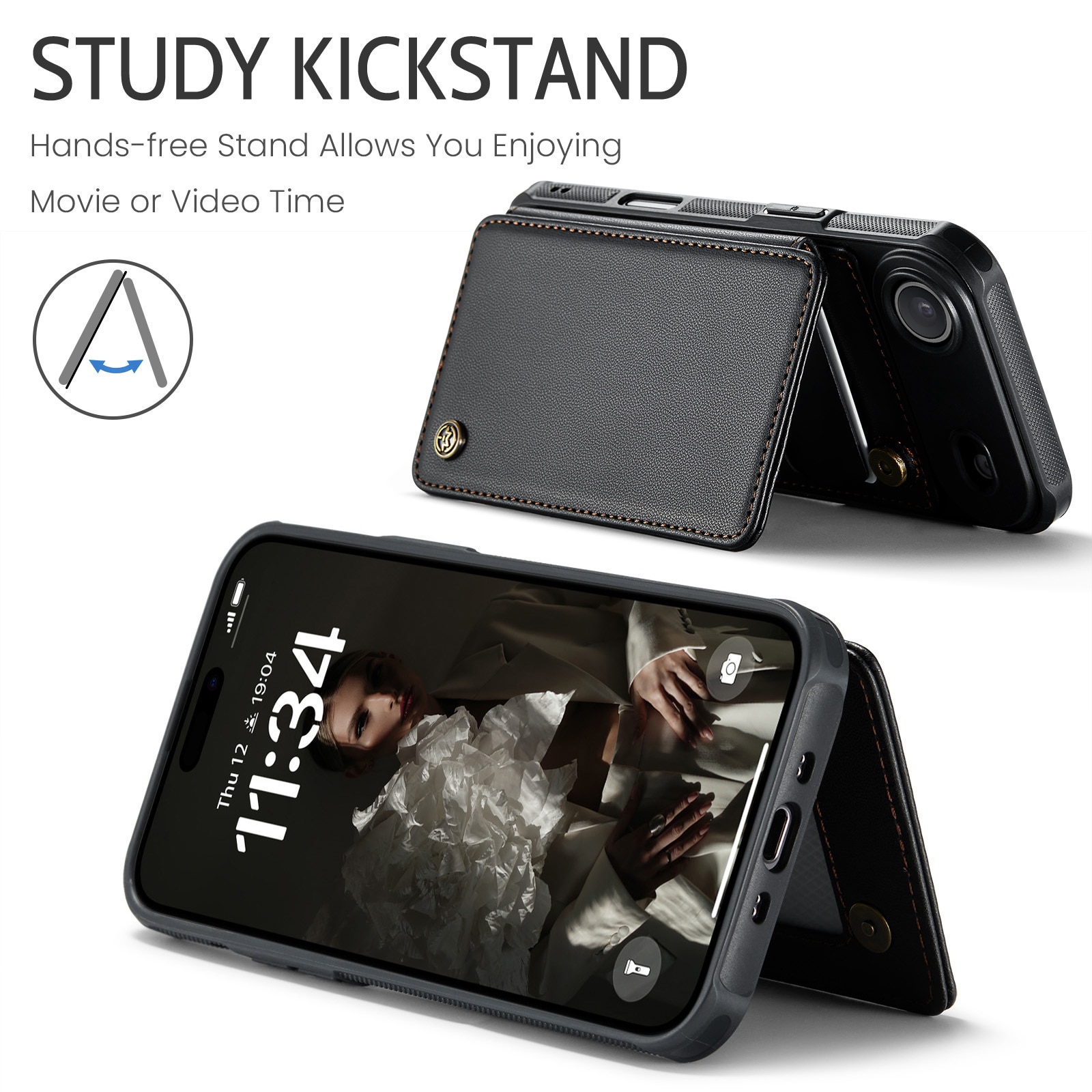 iPhone Air RFID blocking Wallet Cover Black