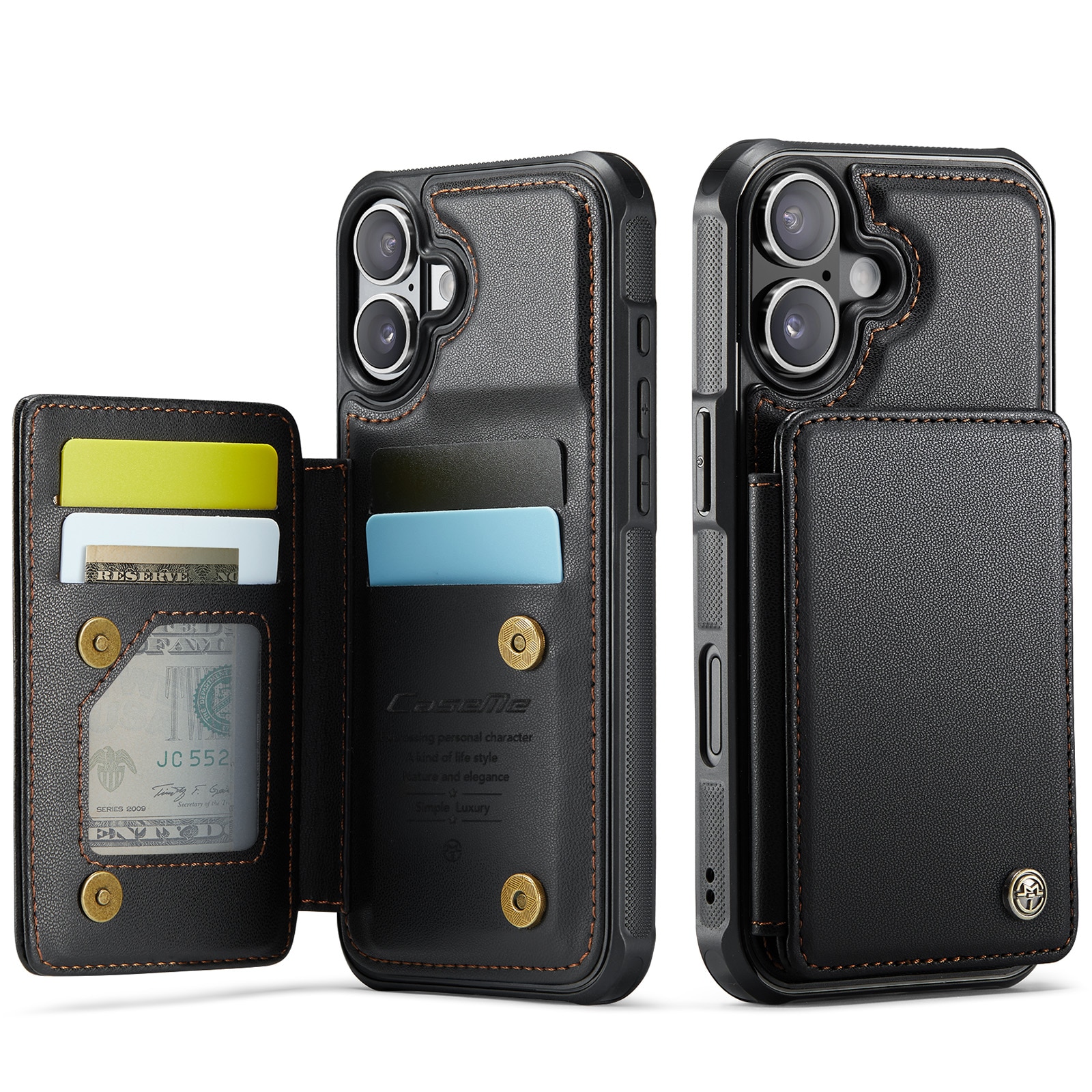 iPhone 17 RFID blocking Wallet Cover Black