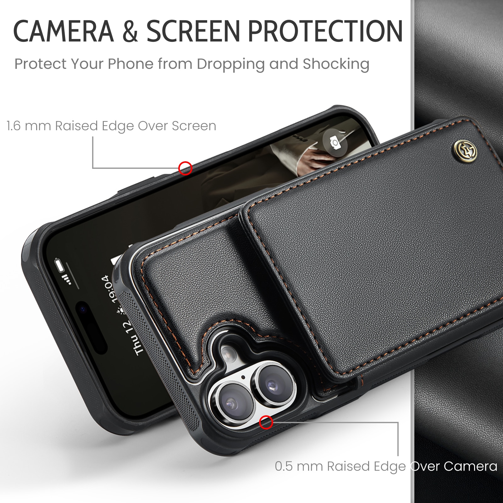 iPhone 17 RFID blocking Wallet Cover Black
