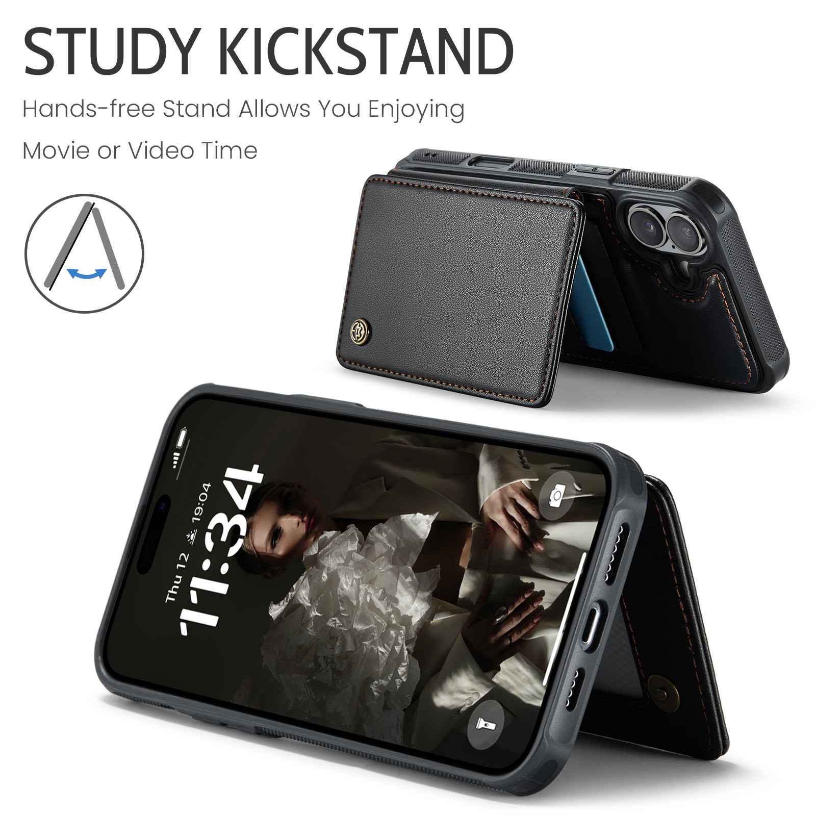 iPhone 17 RFID blocking Wallet Cover Black