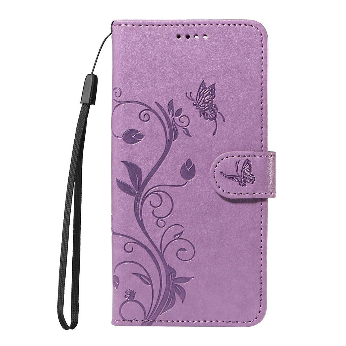 Sony Xperia 10 VII Leather Cover Imprinted Butterflies Purple