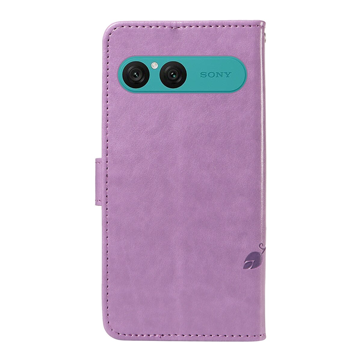 Sony Xperia 10 VII Leather Cover Imprinted Butterflies Purple
