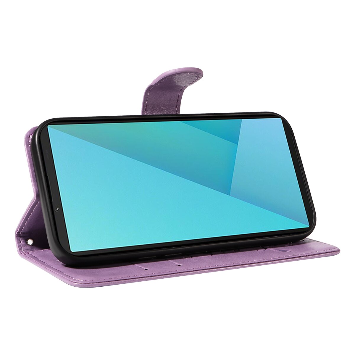 Sony Xperia 10 VII Leather Cover Imprinted Butterflies Purple