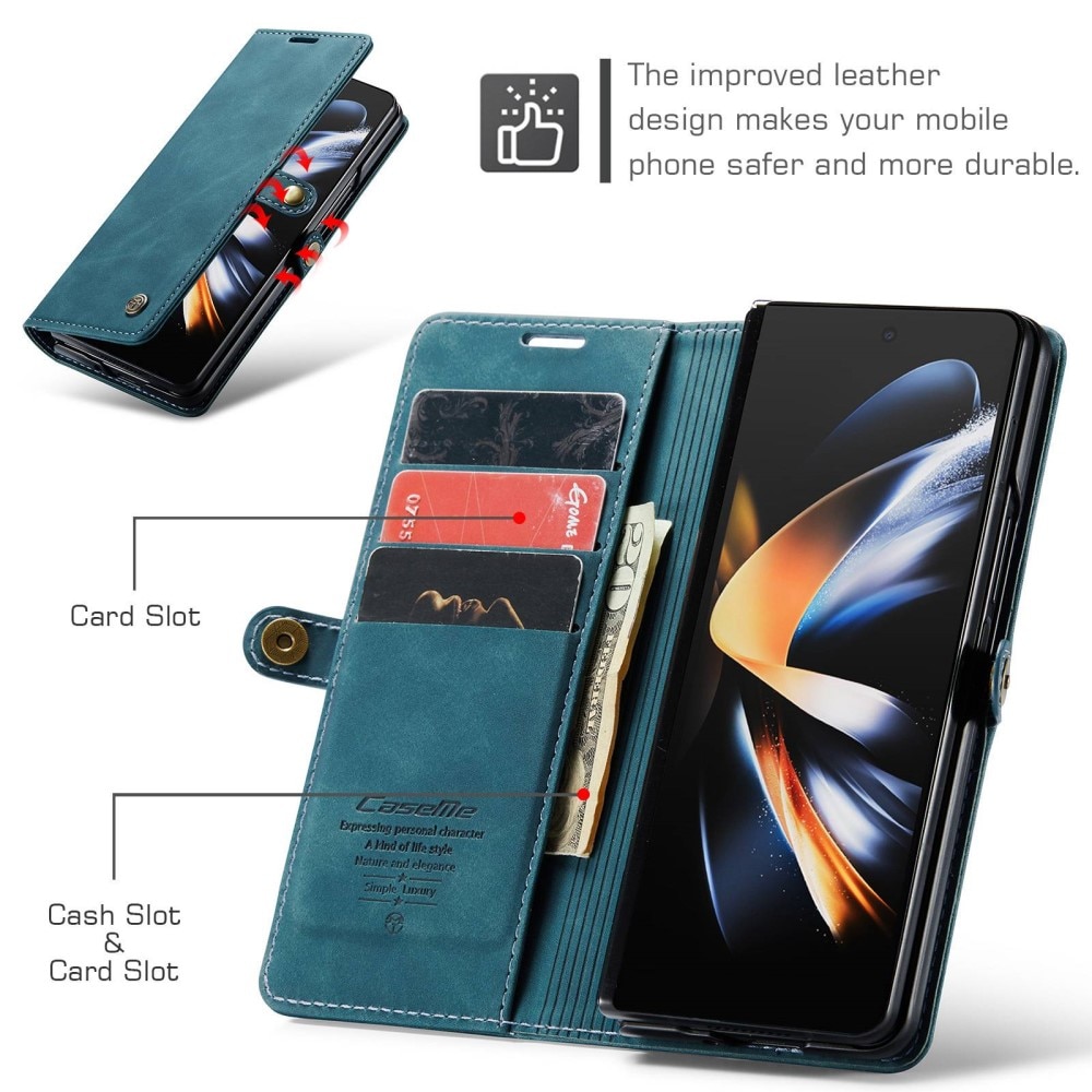 Samsung Galaxy Z Fold 4 Slim Wallet Case blue