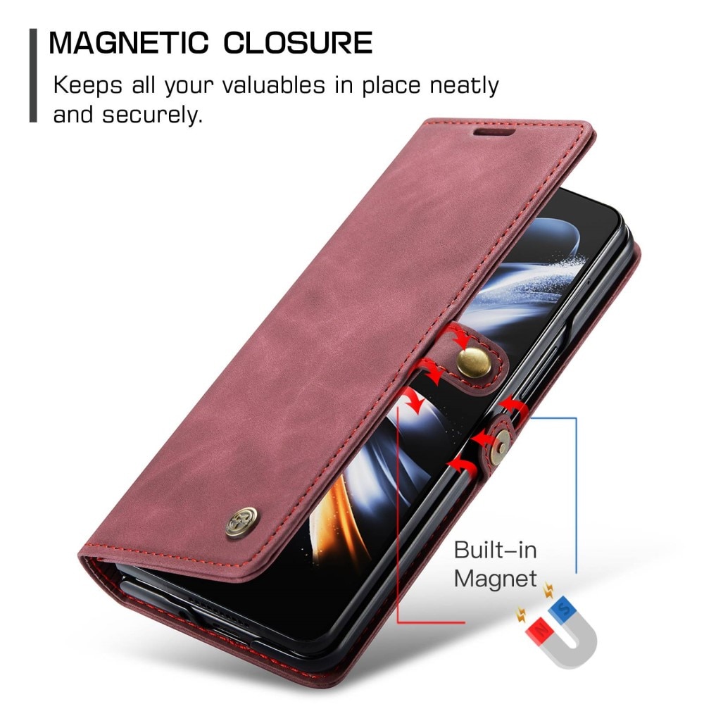 Samsung Galaxy Z Fold 4 Slim Wallet Case red