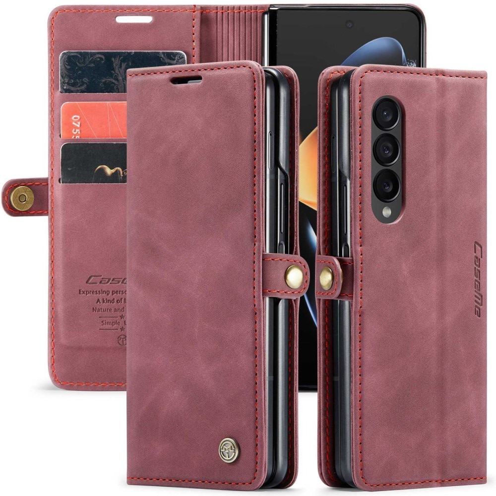 Samsung Galaxy Z Fold 4 Slim Wallet Case red