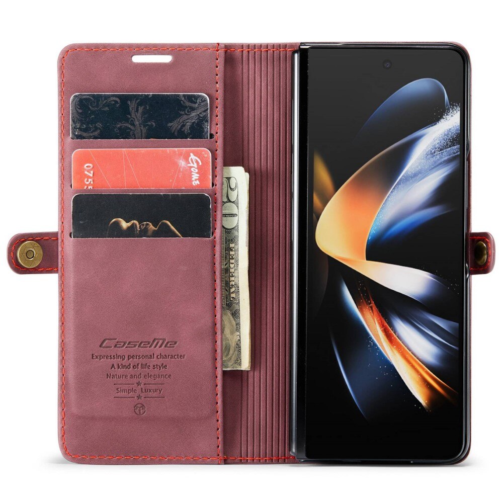 Samsung Galaxy Z Fold 4 Slim Wallet Case red