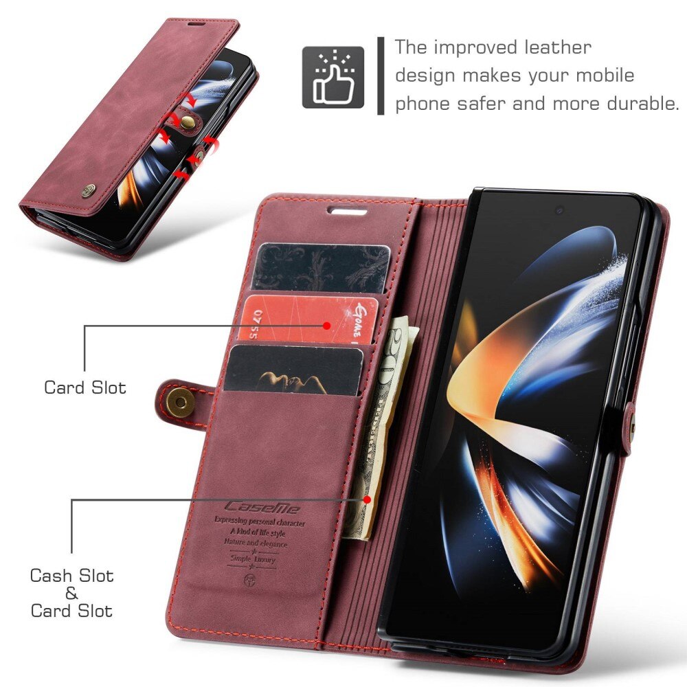 Samsung Galaxy Z Fold 4 Slim Wallet Case red