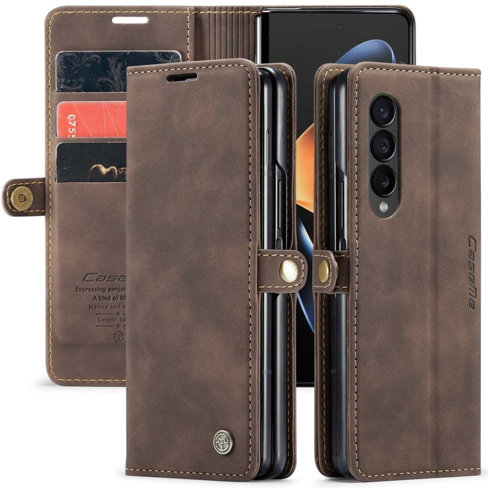 Samsung Galaxy Z Fold 4 Slim Wallet Case brown