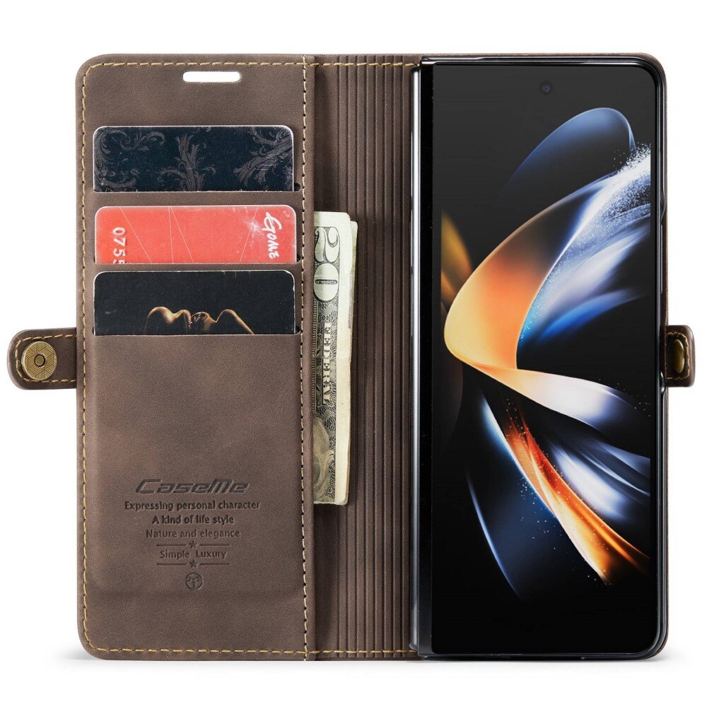 Samsung Galaxy Z Fold 4 Slim Wallet Case brown