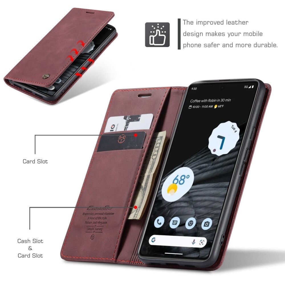 Google Pixel 7 Slim Wallet Case red