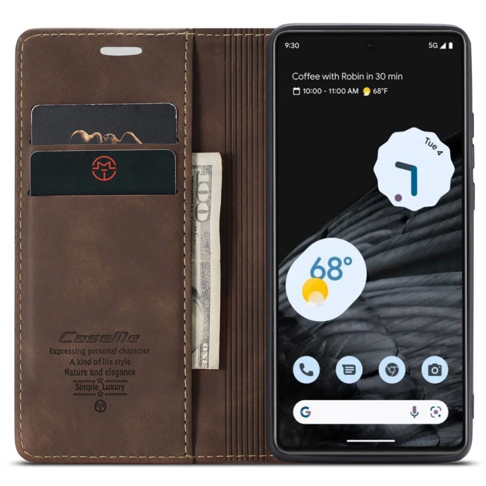 Google Pixel 7 Slim Wallet Case brown