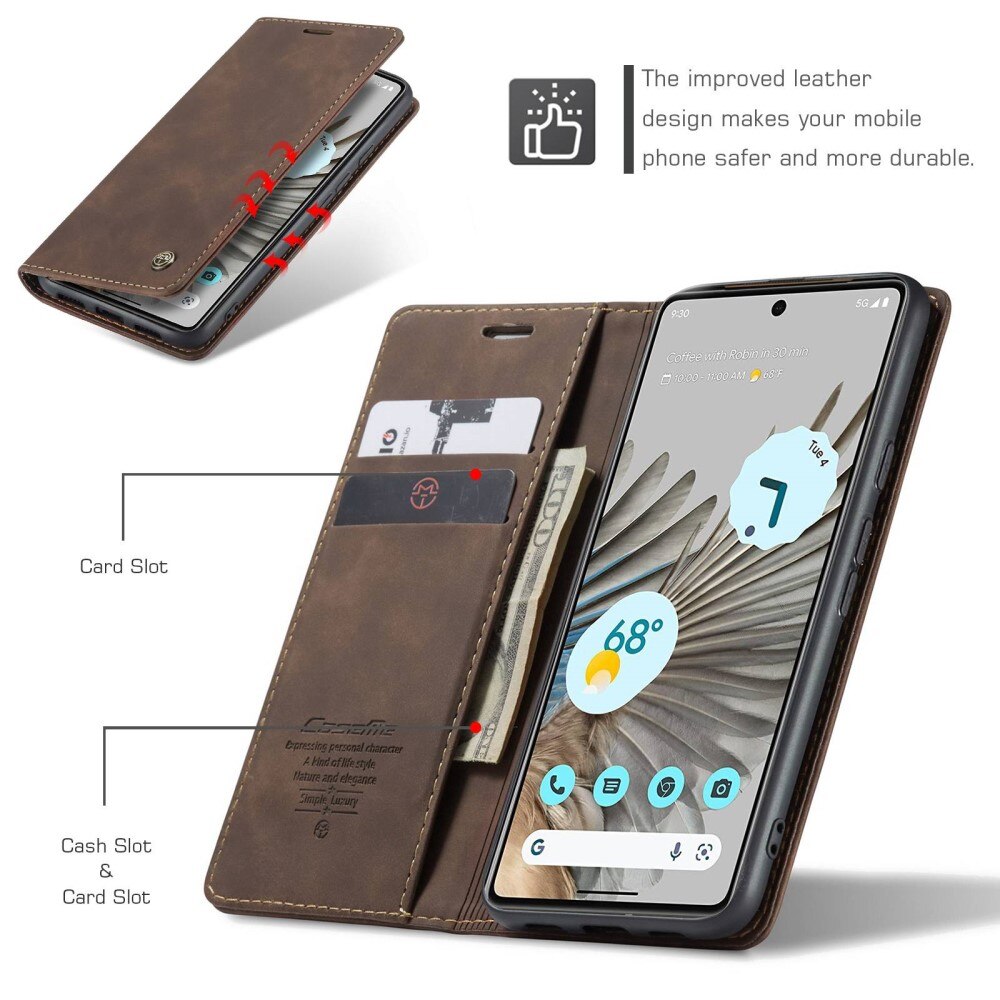 Google Pixel 7 Pro Slim Wallet Case brown