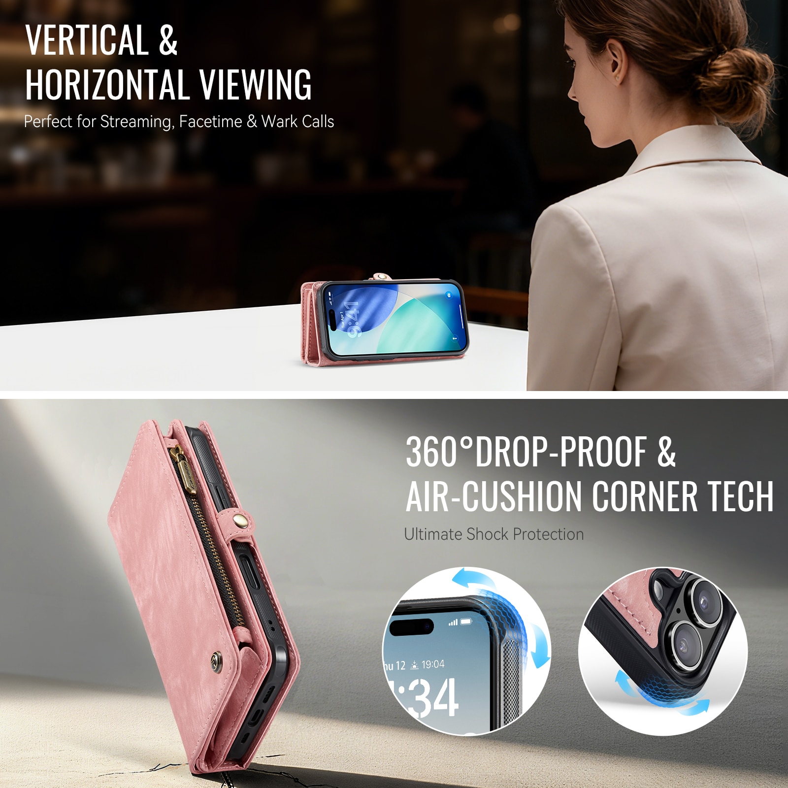 iPhone 17 Multi-slot Wallet Case Pink