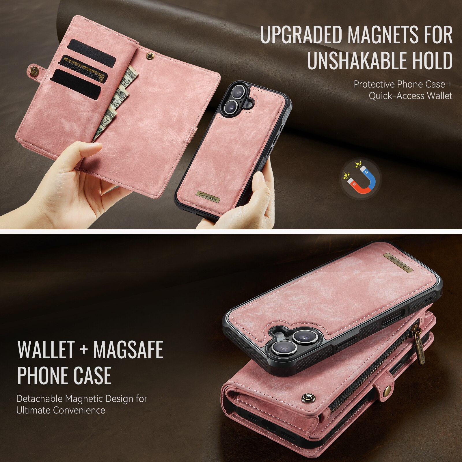 iPhone 17 Multi-slot Wallet Case Pink