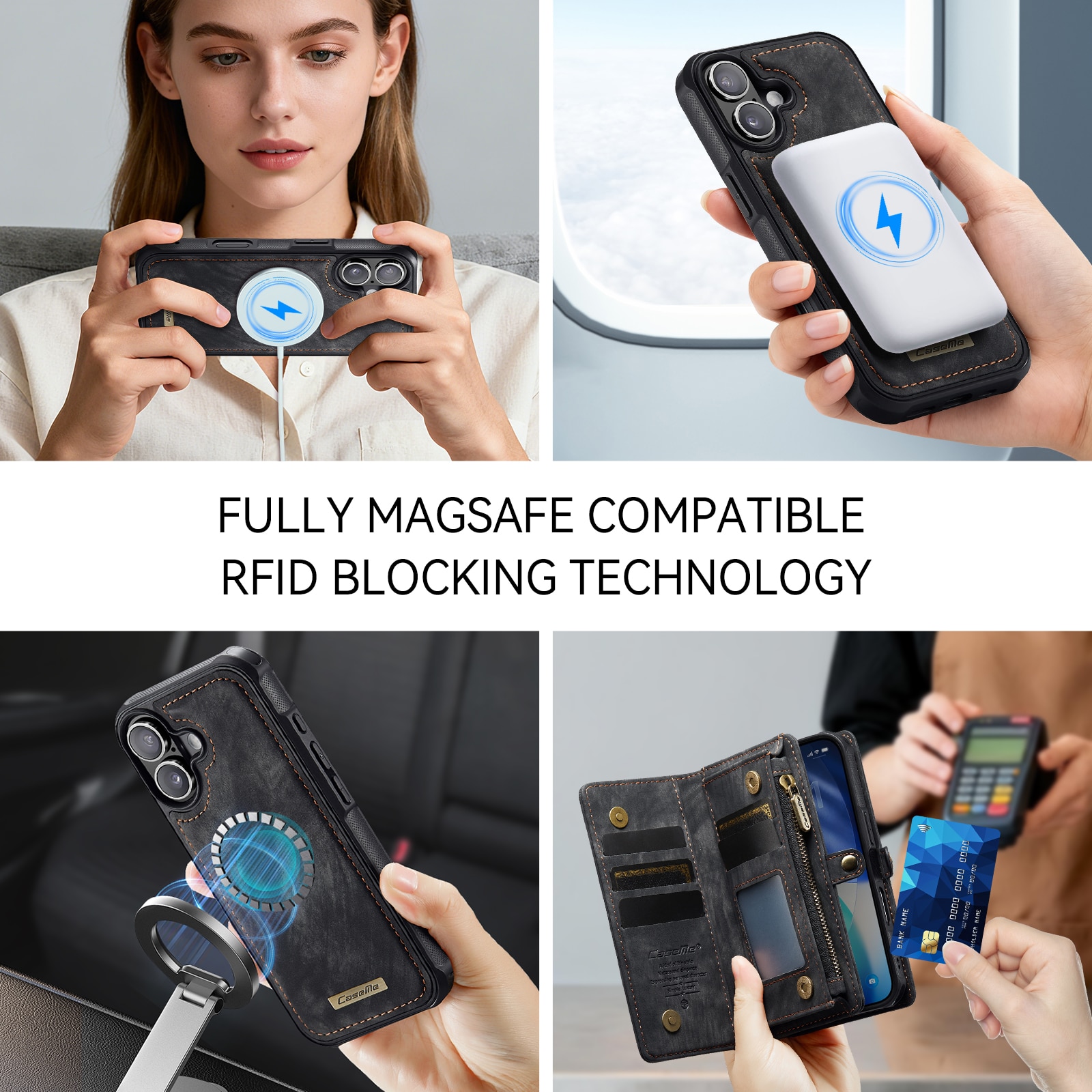 iPhone 17 Multi-slot Wallet Case Grey