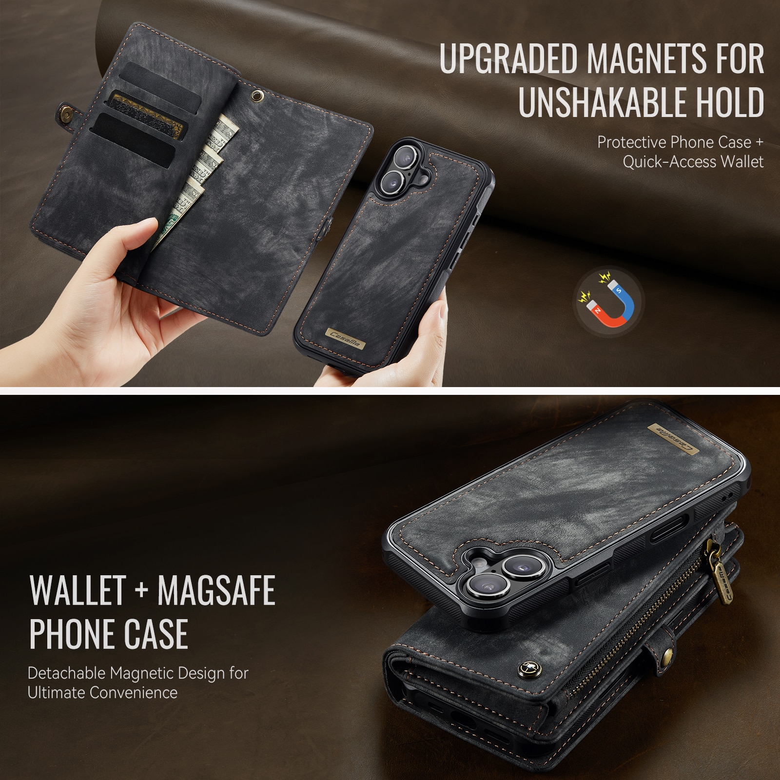 iPhone 17 Multi-slot Wallet Case Grey