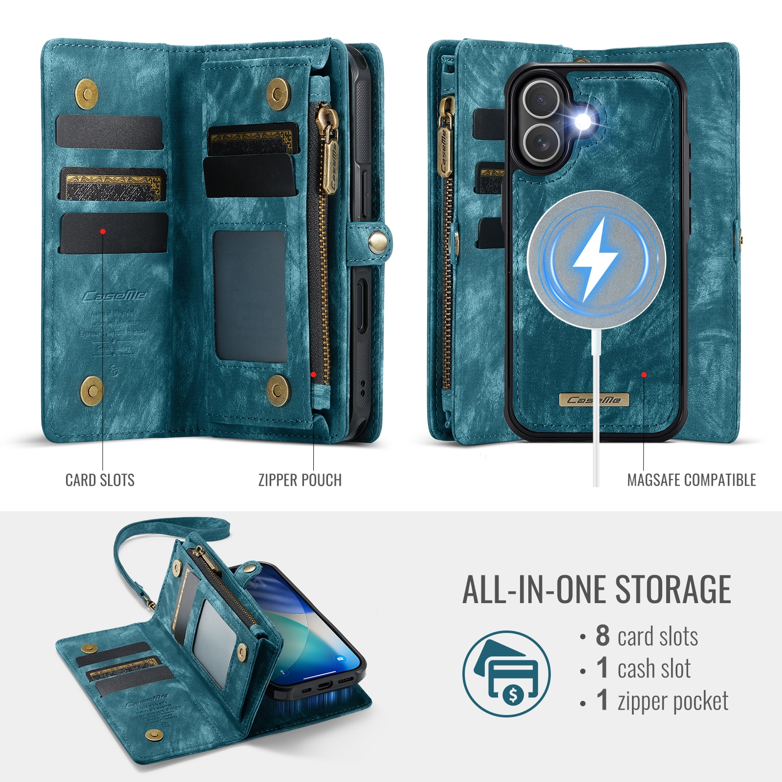 iPhone 17 Multi-slot Wallet Case Blue