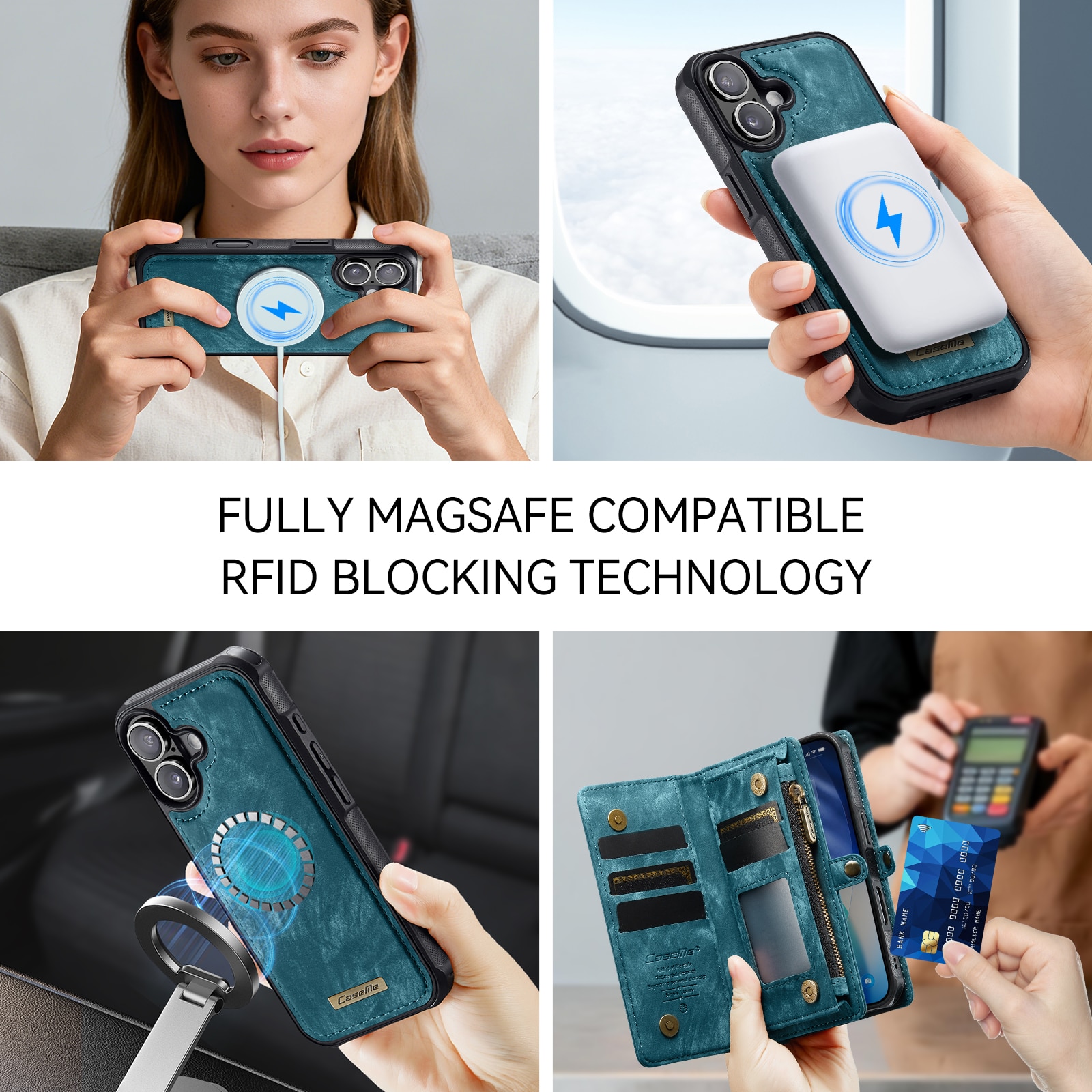 iPhone 17 Multi-slot Wallet Case Blue
