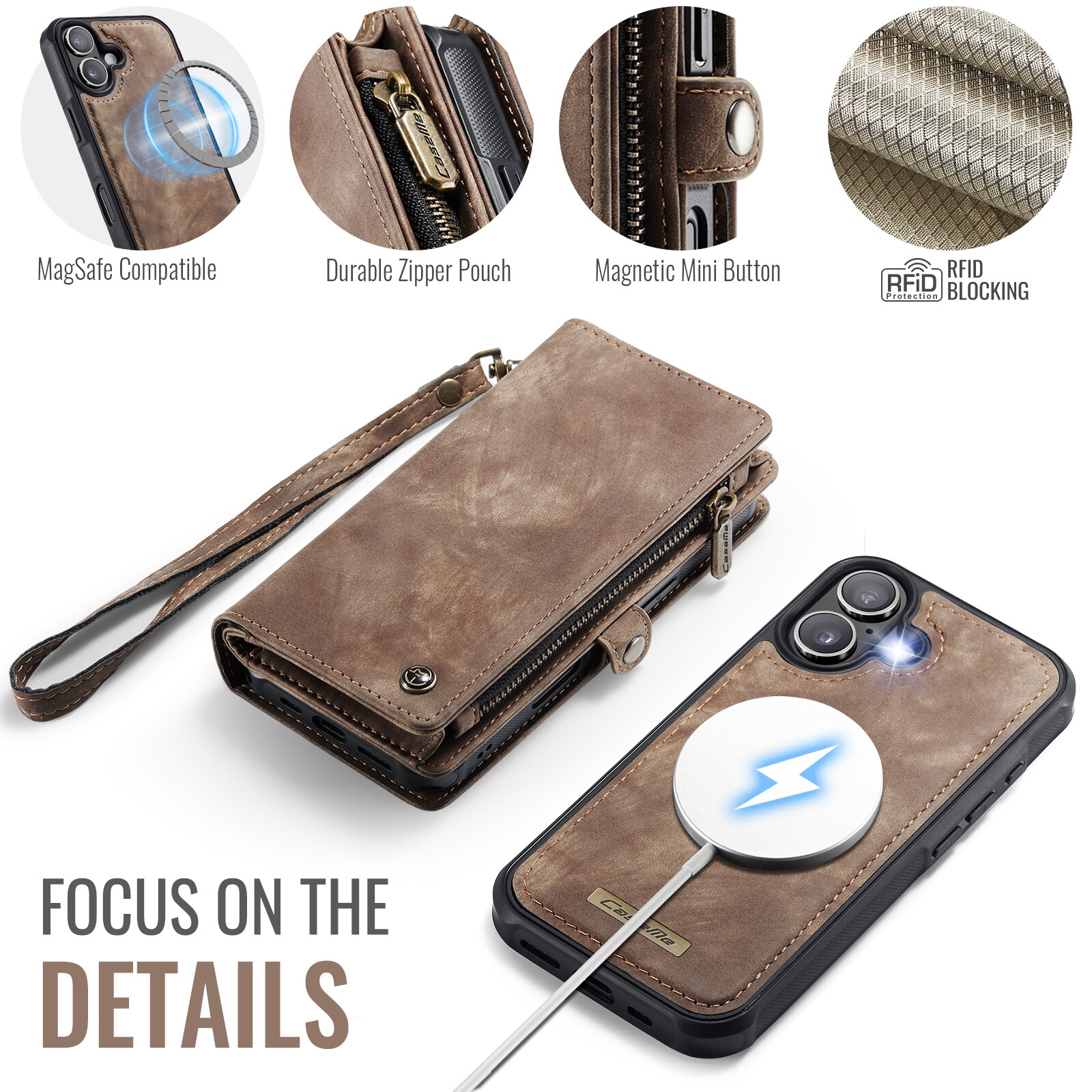 iPhone 17 Multi-slot Wallet Case Brown