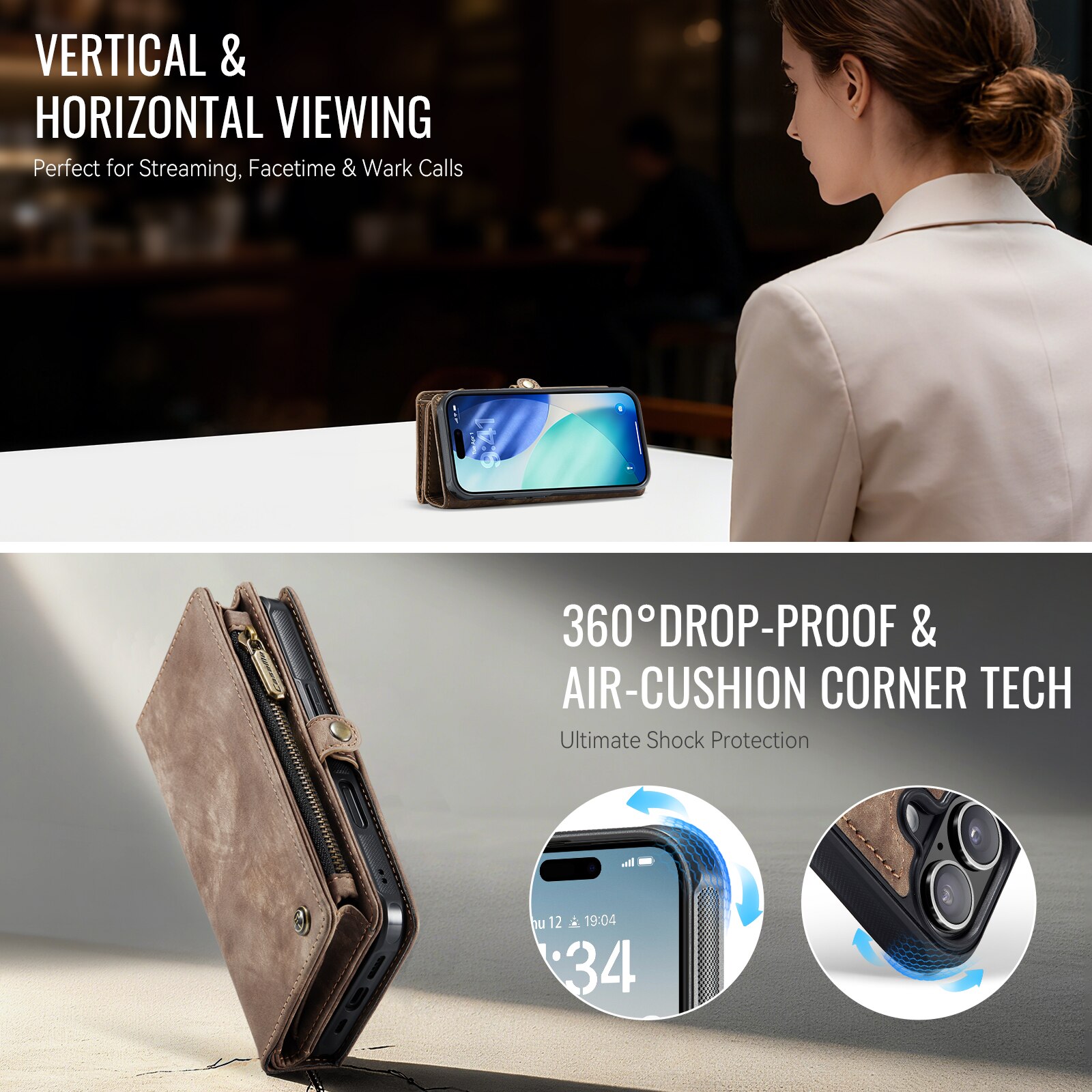 iPhone 17 Multi-slot Wallet Case Brown